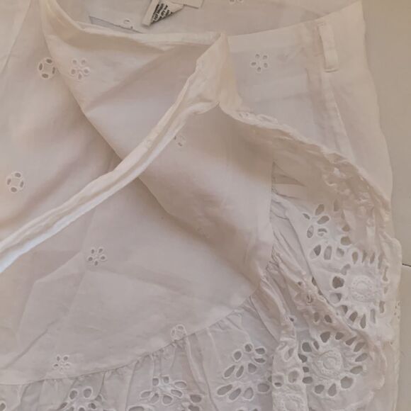 JAPNA White Eyelet Embroidered Wrap Skirt Size S - Picture 4 of 8